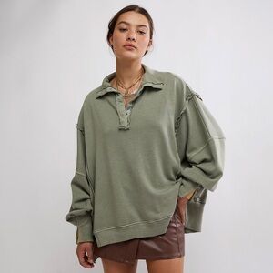 Free people movement Camden Henley sweatshirt in Laurel Oak